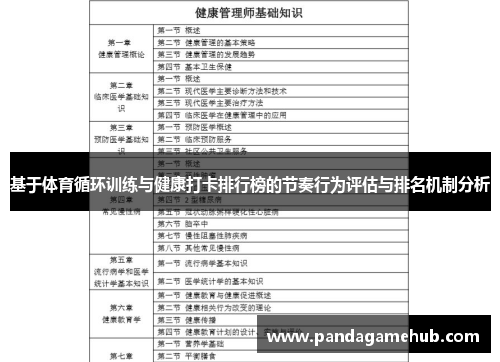 基于体育循环训练与健康打卡排行榜的节奏行为评估与排名机制分析